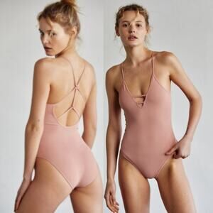 FP Movement Dance All Day Pink Strappy Bodysuit
